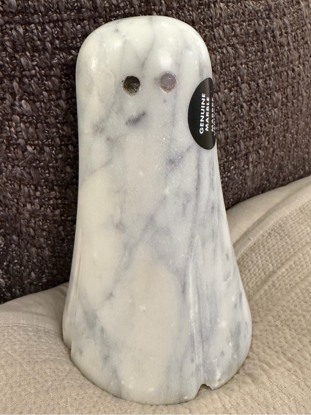 Home Goods Genuine Marble Ghost Figurine - White with Gray Veining Fall Decor